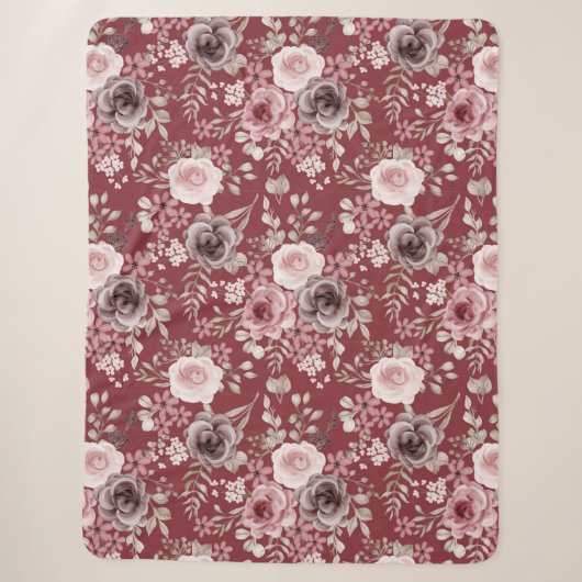 Floral Sherpa Blanket Deken (Voorkant)