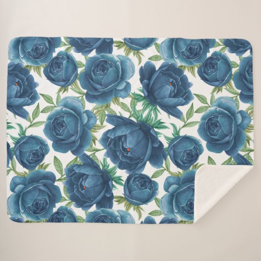 Floral Sherpa Blanket Deken (Voorkant (horizontaal))