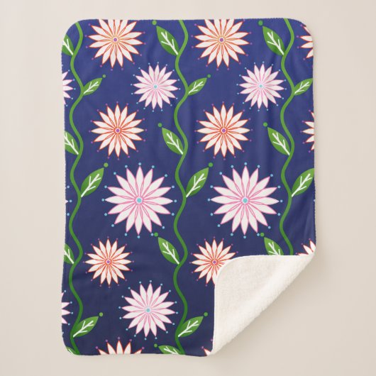 Floral Sherpa Blanket Sherpa Deken (Voorkant)