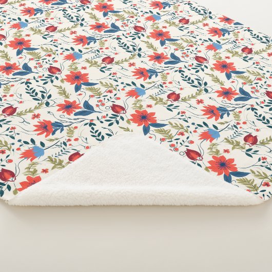 Floral Sherpa blanket Sherpa Deken (3/4)