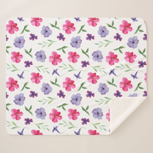 Floral Sherpa Deken (Voorkant (horizontaal))