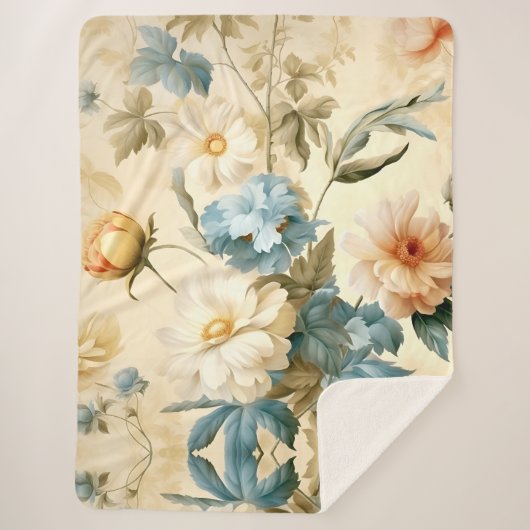 Floral Sherpa Deken (Voorkant)
