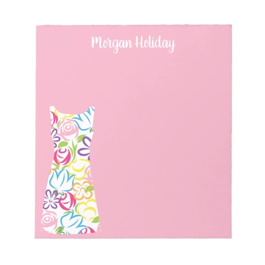 Floral Shift Dress - Aangepast Notitieblok (Voorkant)