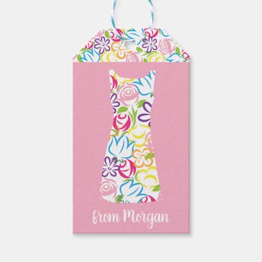 Floral Shift Dress Personalized Cft Label Cadeaulabel (Voorkant)