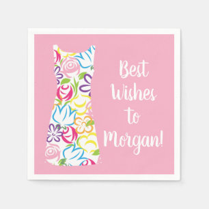 Floral Shift Dress Personalized Party Napkins Servet