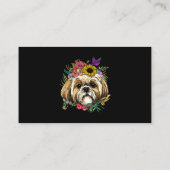 Floral Shih Tzu Dog Spring Natuur Shih Tzu Lovers Visitekaartje (Achterkant)