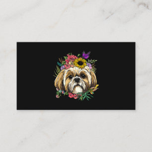 Floral Shih Tzu Dog Spring Natuur Shih Tzu Lovers Visitekaartje