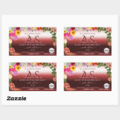 Floral Shimmery Red Product Labels Monogram Logo (Vel)