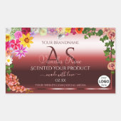 Floral Shimmery Red Product Labels Monogram Logo (Voorkant)