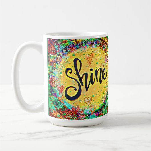 Floral Shine  Inspirerend Fun Yellow Koffiemok (Links)