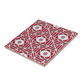 Floral Shokkoumon japans patroon donkerrood Tegeltje (Zijkant)