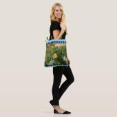 Floral Shoulder Canvas tas (Op model)