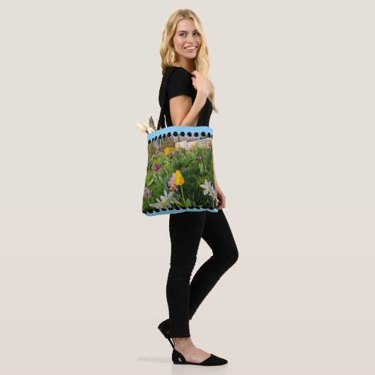 Floral Shoulder Canvas tas (Op model)