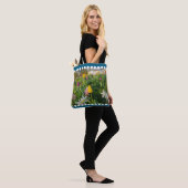 Floral Shoulder Canvas tas (Op model)