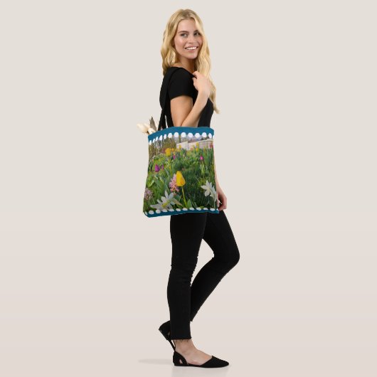 Floral Shoulder Canvas tas (Op model)