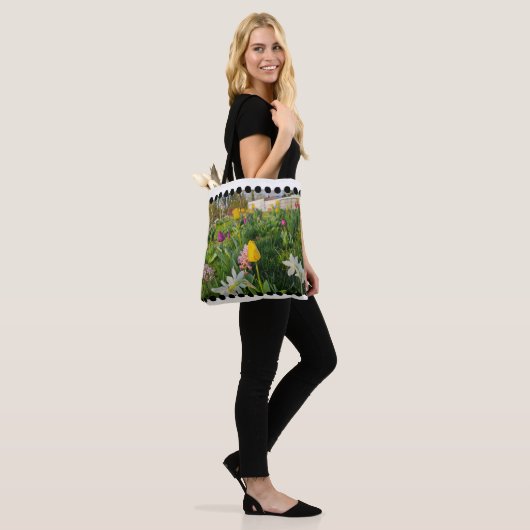 Floral Shoulder Canvas tas (Op model)