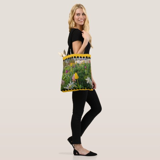 Floral Shoulder Canvas tas (Op model)