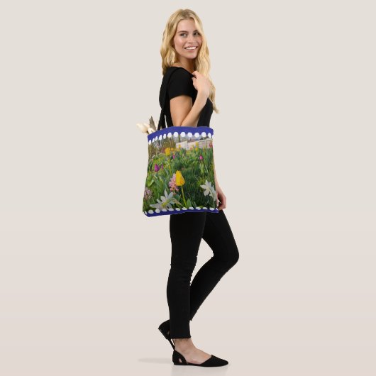 Floral Shoulder Canvas tas (Op model)