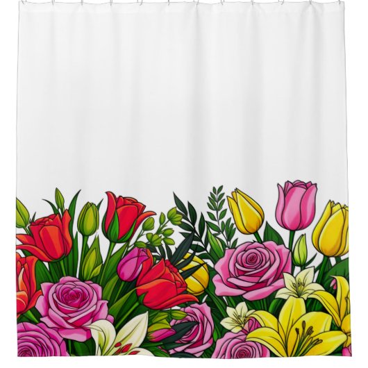 Floral Shower Curtain Douchegordijn (Voorkant)