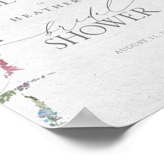 Floral Shower Welkom in Wilde Waterverf Poster (Hoek)