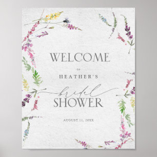 Floral Shower Welkom in Wilde Waterverf Poster