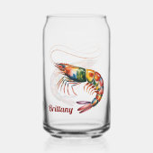 Floral Shrimp Art Custom Blikvorm Glas (Voorkant)