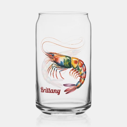 Floral Shrimp Art Custom Blikvorm Glas (Voorkant)