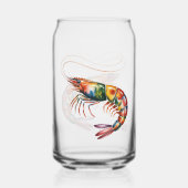 Floral Shrimp Art Custom Blikvorm Glas (Achterkant)