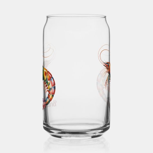 Floral Shrimp Art Custom Blikvorm Glas (Links)