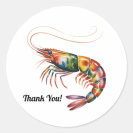 Floral Shrimp Art Custom Ronde Sticker
