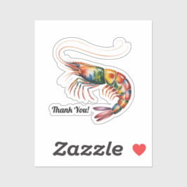 Floral Shrimp Art Custom Sticker