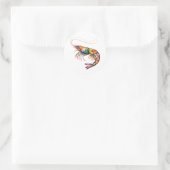 Floral Shrimp Art Ronde Sticker (Tas)