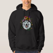 Floral Siberian Husky Dog Spring Natuur Siberian H Hoodie (Voorkant)
