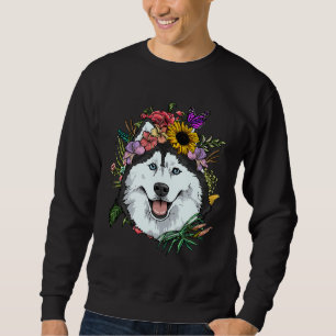 Floral Siberian Husky Dog Spring Natuur Siberian H Trui