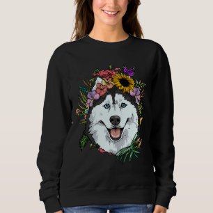 Floral Siberian Husky Dog Spring Natuur Siberian H Trui