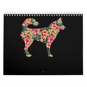 Floral siberische husky gift Kgift liefje bloem Kalender