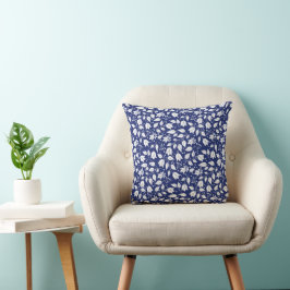 Floral Sierkussen in Navy en White