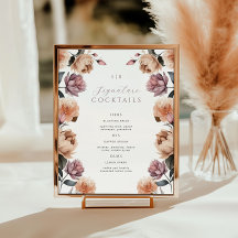 Floral Signature Cocktail Wedding Welkom Poster
