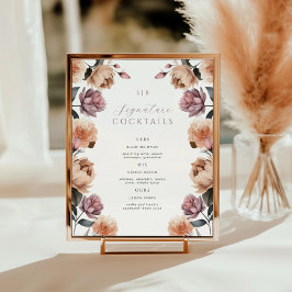 Floral Signature Cocktail Wedding Welkom Poster
