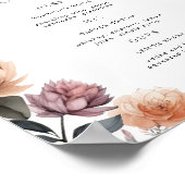 Floral Signature Cocktail Wedding Welkom Poster (Hoek)