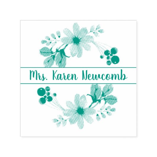 Floral Signature Zelfinktende Stempel (Design)