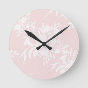 Floral silhouet patroon in roze tonen ronde klok