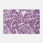 Floral Silhouette Botanisch Paars Deurmat (Voorkant)