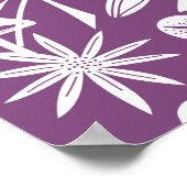 Floral Silhouette Botanisch Paars en wit Poster (Hoek)