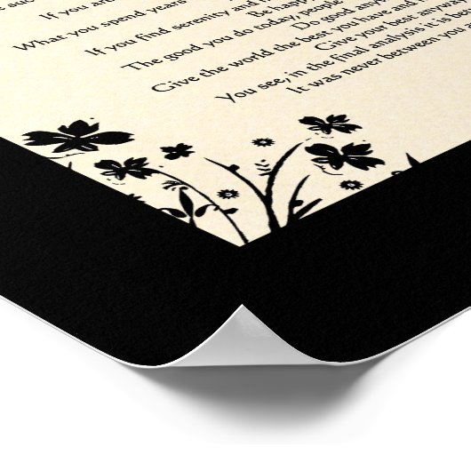 Floral Silhouette "Doe het hoe dan ook" Poster (Hoek)