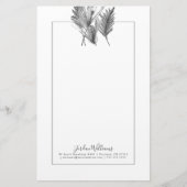 Floral Silhouette - Grijs Briefpapier (Voorkant)