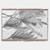 Floral Silhouette - Grijs Deken (Voorkant)