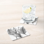 Floral Silhouette - Grijs Kartonnen Onderzetters (Insitu)