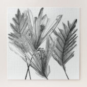 Floral Silhouette - Grijs Legpuzzel (Horizontaal)