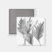 Floral Silhouette - Grijs Magneet (Voorkant / Achterkant)